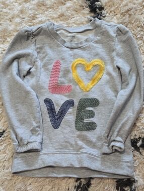 Kids Grey 'LOVE' Pullover Sweatshirt